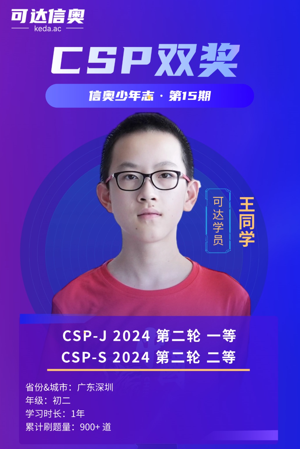 CSP双奖学员王敬乔：我命由我不由天！